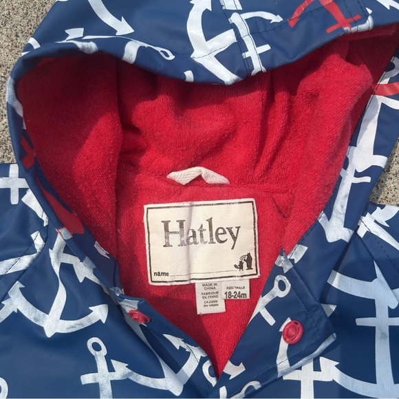 🍭Hatley rain jacket Baby Anchors 18 To 24 Months Toddler C2-006 - Picture 3 of 6